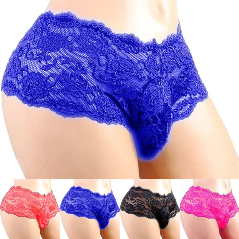 Men's Underwear Sexy Lingerie Sexy Panties Plus Siz Lace Sissy Male Breathable Jockstrap Briefs G-String Thongs Porno Underpants