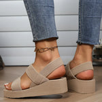 Big Size Minimalist Slingback Wedge Sandals For Women Outdoor Summer Platform Shoes Light Weight Soft EVA Female Leisure Sandals