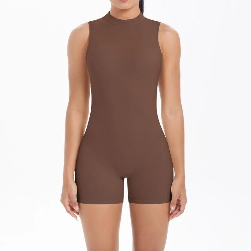 Women's Seamless Yoga Jumpsuit New Beautiful Back & Pleats Hip Lifting Short Jumpsuit Sports Running Fitness Jumpsuit Yoga Suit