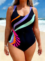Multicolor Women's One-Piece Suit Swimwear 2026 Summer Vest Tankini Bodycon Racing Swimsuit High Waist Beachwear Large Size 4XL