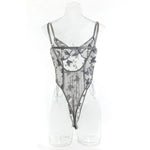 Bikini Fashion Sexy Butterfly Embroidery Slim-Fit Sexy All-Match Jumpsuit for Women
