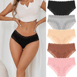 5PCS/Set Women Cotton Panties Sexy Lace Low Waist Briefs Stretch Comfortable Ladies Underwear Soft Breathable Intimate Lingerie