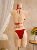 Sexy White Lace Bikini Set 2026 Women Beach Starfish Push Up Bra Swimsuit Holiday Bathing Suit Pleate Cover Up 3 Piece Swimwear