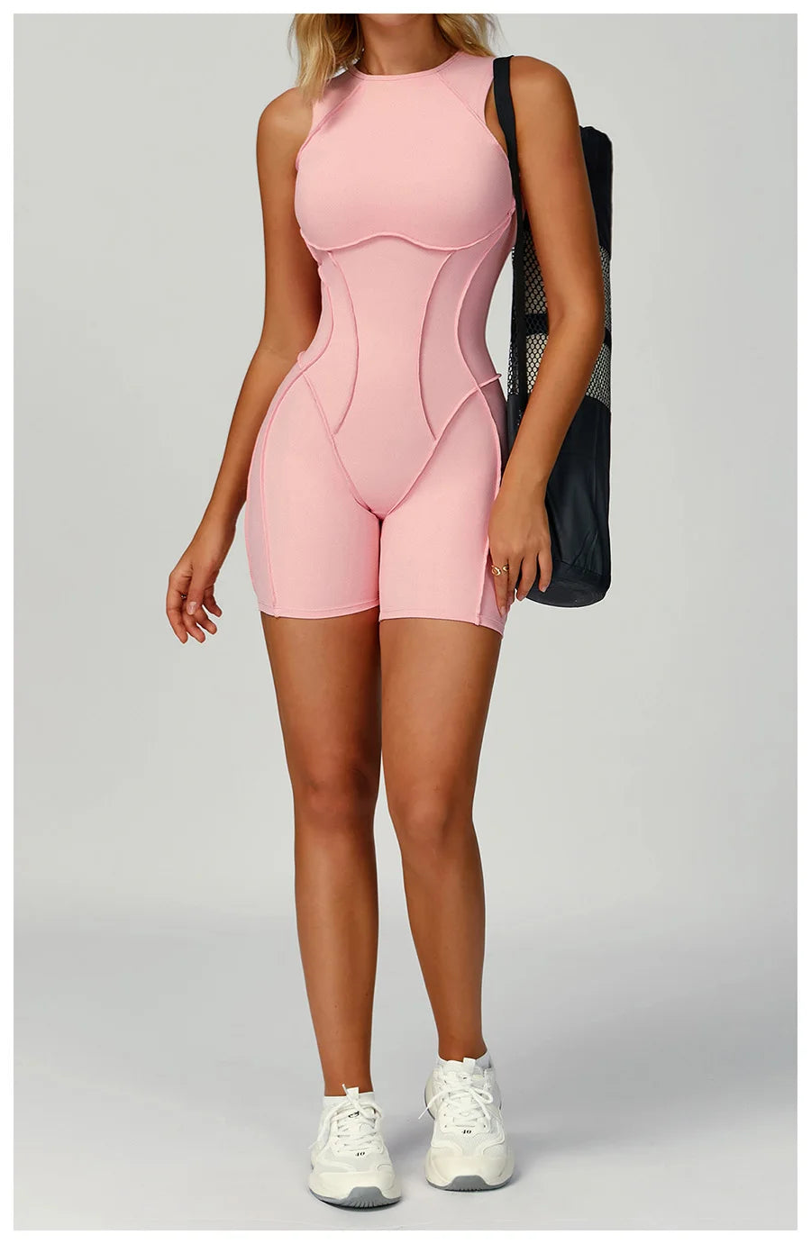 New Seamless Yoga Jumpsuits Sports Fitness Hip-lifting Backless Shorts One-piece Workout Gym Leggings Tracksuits for Women