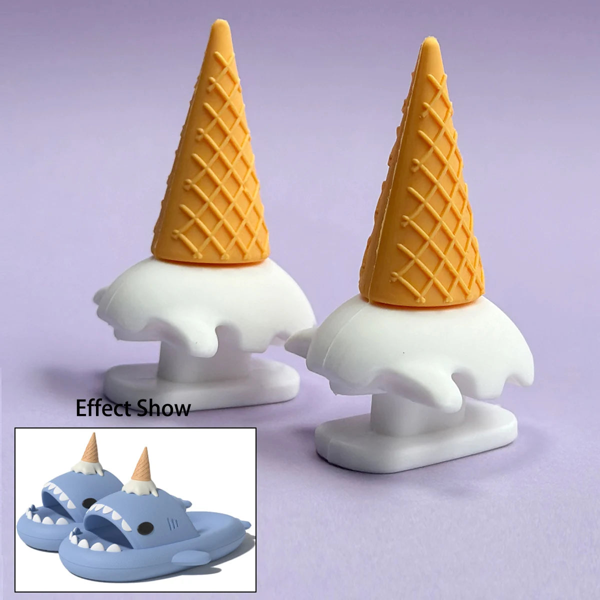 2pcs Detachable Fins Unisex Shark Slippers Charms Luminous In Dark Christmas Red Hat Halloween Pumpkin DIY Shoes Accessories