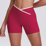 Women Gym Shorts Fitness Sports Biker Shorts V Waist Band Yoga Shorts Workout Tights Scrunch Butt Seamless Leggings Woman Pants