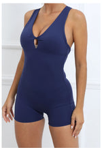 Padded Jumpsuit Sport Women Yoga Bodysuit Fitness Wear Gym Sportswear High Elastic Workout Running Clothes