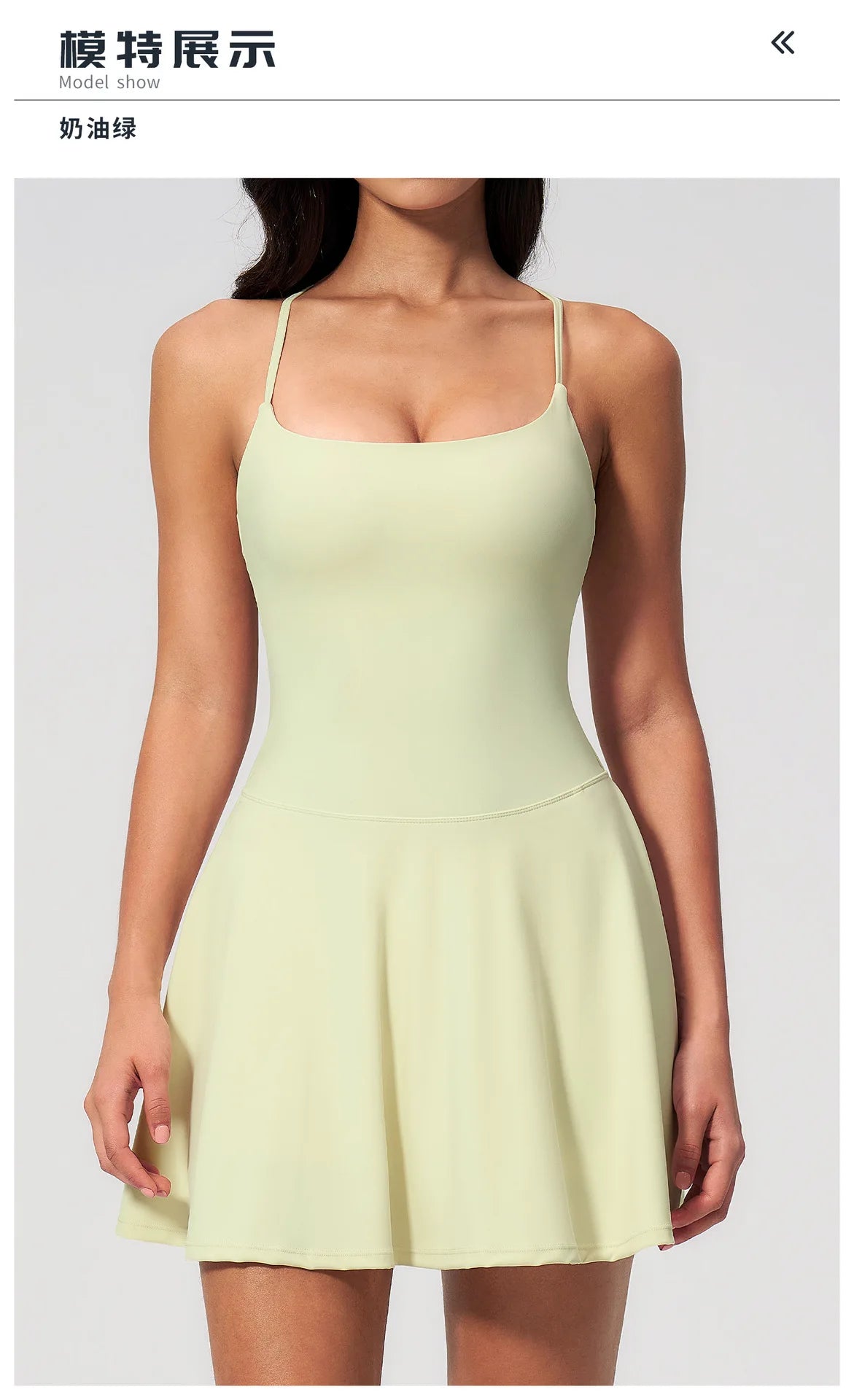 Women Tennis Dress with Shorts Pocket Square Neck Hollow Back Sleeveless One Piece Sports Outfit Fitness Pleate Mini Dresses