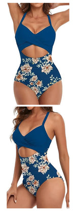 Leopard One Piece Swimsuit 2024 New Halter Push Up Swimwear Women Swimsuit Bathing Suit Beachwear Monokini Female Swimming Suits