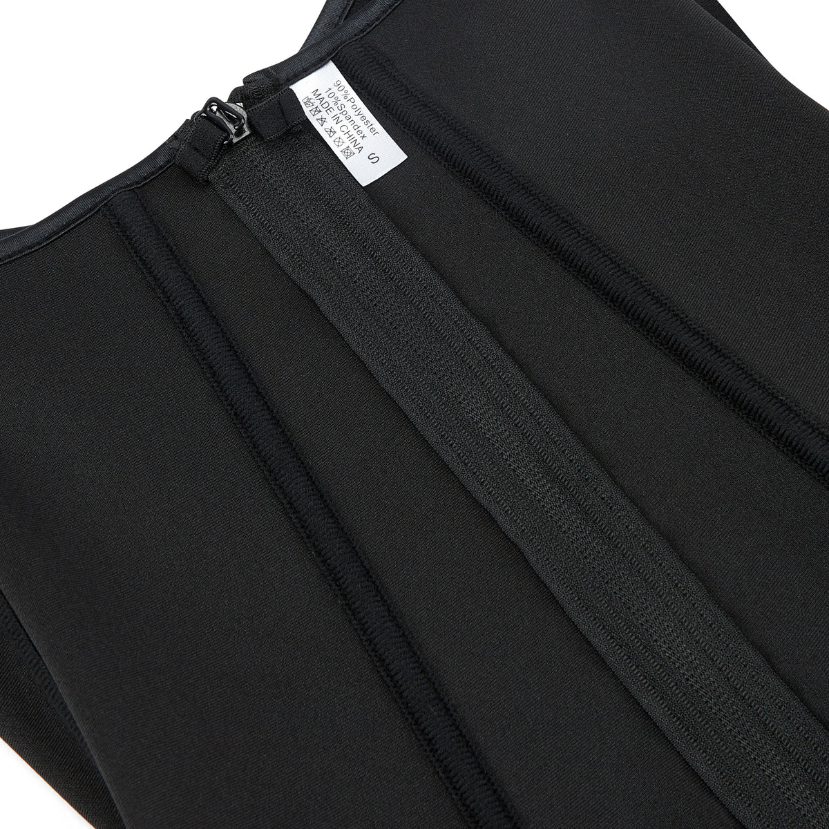 Women’s New Zipper Front Corset, Black Seamless Stretch Boned Bustier, Slimming Curve-Hugging Shapewear Top