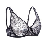 Womens Underwear Lace Bras Underwire BH Hollow Out Embroidery Sexy Lingerie Tops Plus SizeBrassiere A B C D Cup