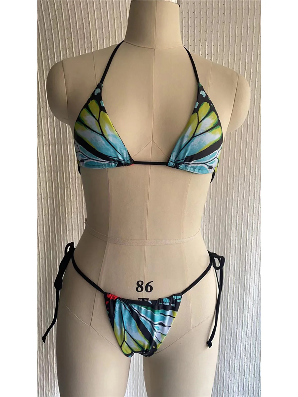 Sexy 4 Colors Printed Halter Padded Bikini Female Swimsuit Women Swimwear Two-pieces Bikini set Bather Bathing Suit Swim K4910
