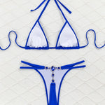 DEKA New Sexy One-shoulder Bikini Female Thong Swimsuit Women Diamond Swimwear Two-pieces Bikini Set Bather Bathing Suit Swim