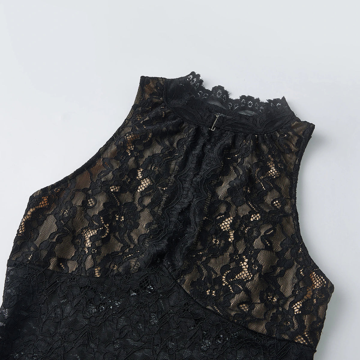 Women Retro Tank Tops Cut Out Mockneck Sleeveless Slim Fit Vest Trendy Summer Lace Corset Streetwear