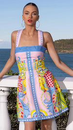 Fashion Color Bohemian Style Print Dress Women Summer New A-line Sleeveless Short Dresses Vacation Commuting Clothing Vestidos