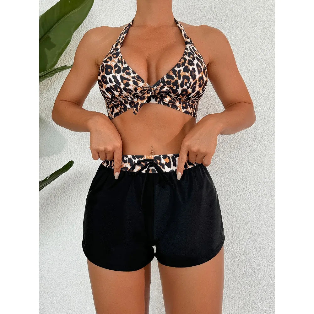 Sexy High Waist Bikini Shorts 2026 Women Swimsuit Two Piece Swimwear Female Bikinis Set Leopard Bathing Suits Brazilian Biquini