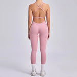 Women's Yoga Jumpsuits Sports Fitness Hip-lifting Cross Beauty Back Adjustable Straps One-piece Training Workout Gym Bodysuits