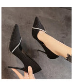 High Heels Women withSpring and Autumn Pointy Women's Shoes Dress Wedding Shoes Temperament Banquet Single Shoes