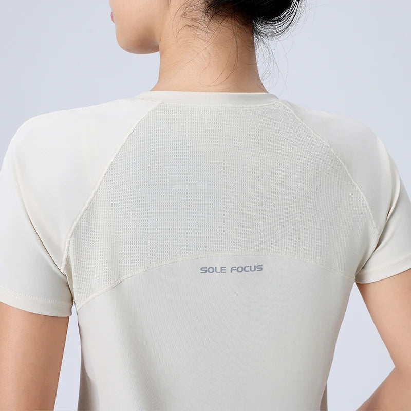 Women's Short Sleeve Quick Dry SplitBack Fitness Tee Summer Sweat-wicking Breathable Mesh Casual Running T-shirts