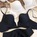 Sexy Plunge Lingerie for Women Seamless Push Up Bra Set 3 Color Adjustable Strap Brassiere Deep V Comfortable Female Underwear
