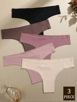 3PCS Seamless Ultra-thin Brazilian panties Maillard Panties Women Ice Silk Underwear Sexy Panty Low Waist G-string Female Solid