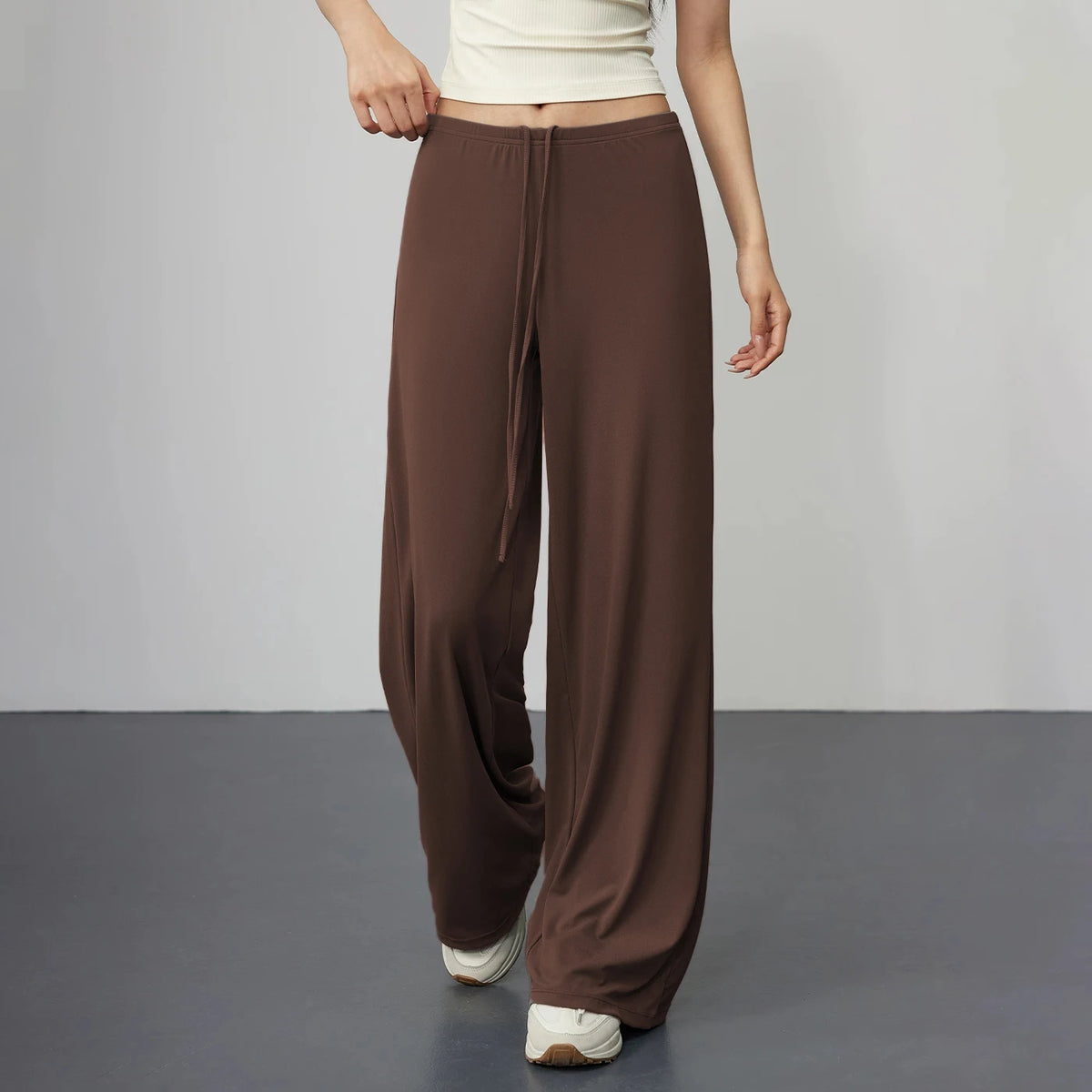 High Waist Wide-Leg Yoga Joggers for Women, Female Casual Tracksuit Bottoms, Straight Outdoor Baggy Sweatpants