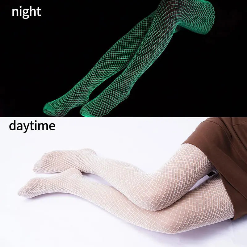 Stockings Women Lingerie Tights Party Sexy Fluorescent Socks High StretchCosplay Long Socks Summer Ultra Thin Fishnet Sock