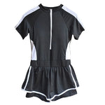 New Women's Swimsuit, One-piece Coverage Slimming EffectConservative Sports Style Hot Spring Flat Leg Pants Swimsuit Plus Size
