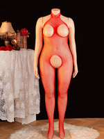 Women's Netted Bodysuit Open Crotch High Cut One Piece Teddy Sexy Lingerie Fishnet Leotard Erotic Costume