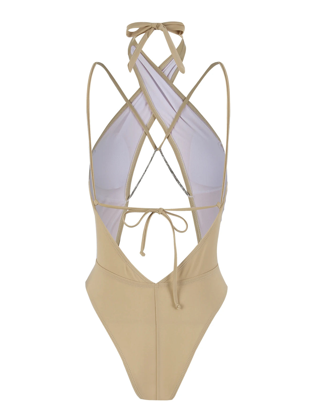 Sexy Hollow Out One Piece Swimwear Push Up Women's Swimsuit2024 Trend Solid Bath suits Halter Monokinis Summer Beachwear
