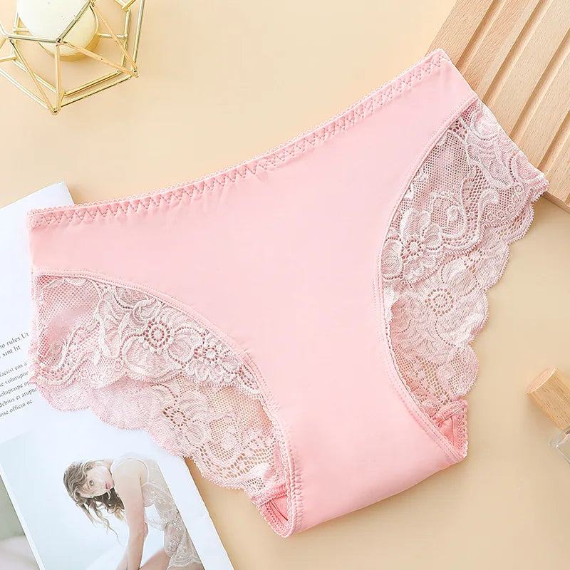 Sexy Hollow Women Panties Lace Flowers Embroidery Underwear Low WaistUnderpants Summer Breathable Briefs Butt Lifter Panty