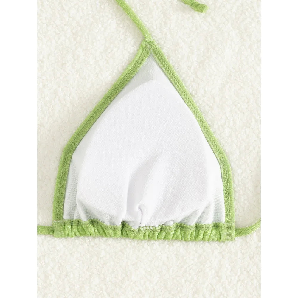 New Sexy Shell Thong Bikinis 2025 Swimsuits Women's Swimwear Female Beach Swim Wear Bathing Suits Brazilian Bikini Set Green