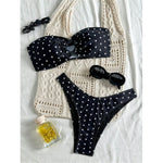 XS - L Polka Dot Bandeau Brazilian Bikini Women Swimwear Female Swimsuit Two-Pieces Bikini Set Bather Bathing Suit Swim V7711