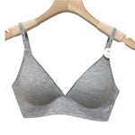 Plunge Non-wire Triangle Cup Bra Women's Invisibale Underwear Letter Straps Ribbed Bralette Sexy Lingerie Sleep Intimates S-XL