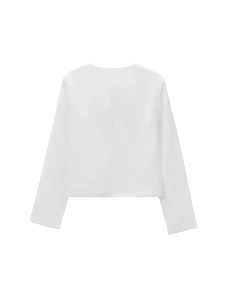 Foridol Solid O-neck Single Breasted Black Blazer Coat Women Autumn Winter Short Jacket Office Lady Vintage Buttons Veste