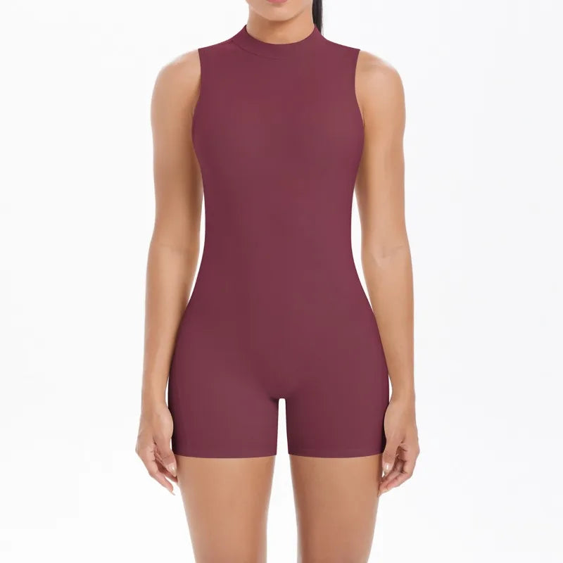 Women's Seamless Yoga Jumpsuit New Beautiful Back & Pleats Hip Lifting Short Jumpsuit Sports Running Fitness Jumpsuit Yoga Suit