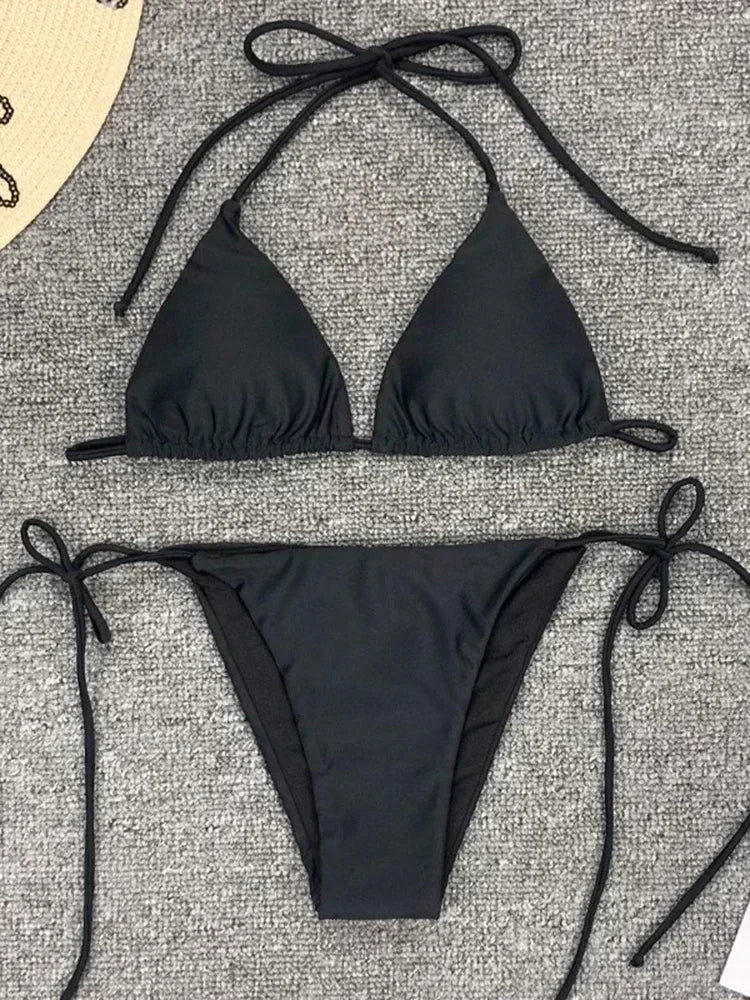 Sexy Neon Extreme Mini Micro String Bikini 2025 Women Swimsuit Female Swimwear Two-Piece Bikini Set Bathing Suit Swim Beach Wear