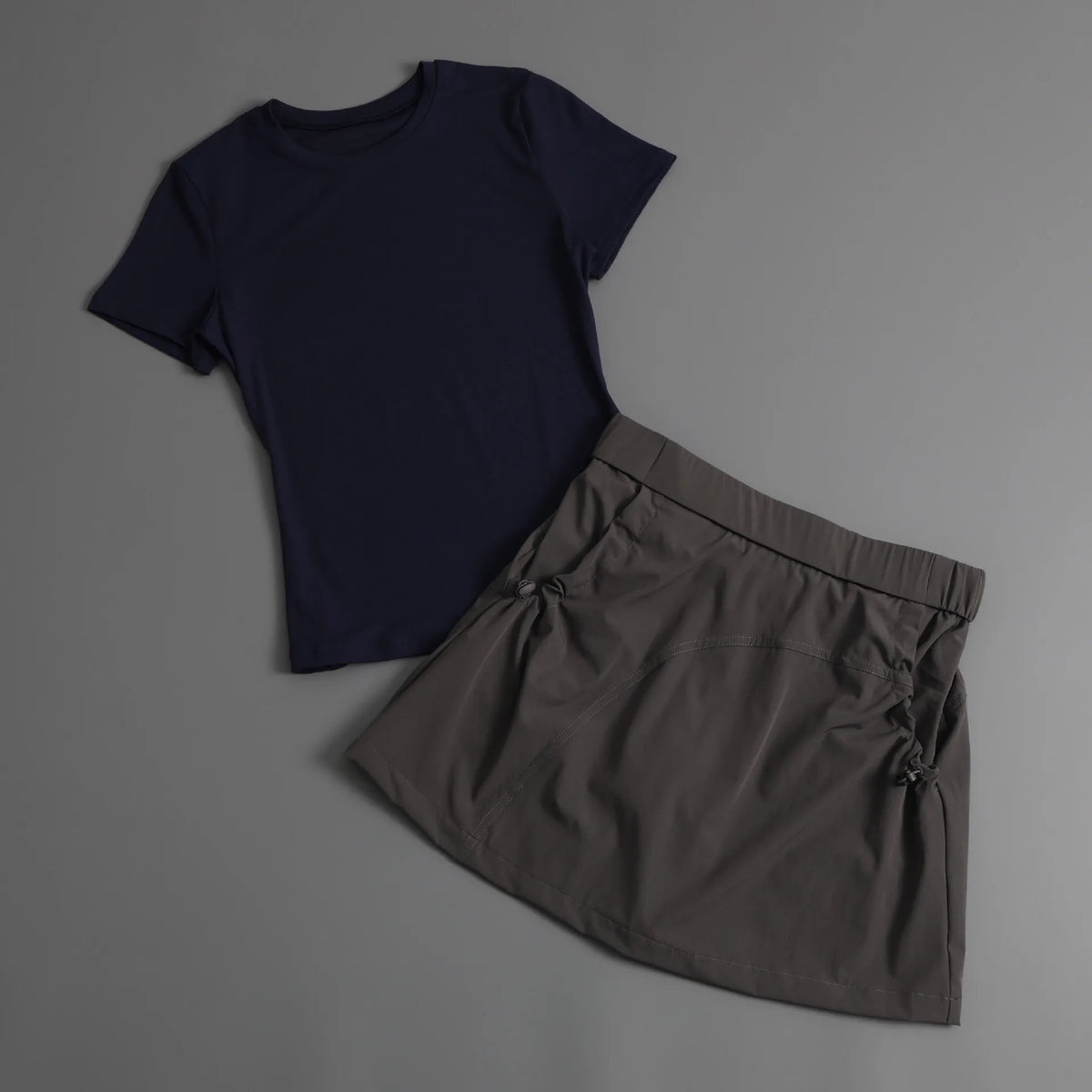 Summer Casual Yoga Sets Women Short Sleeve Loose T-shirt Sportwear High Waist Pocket Sports Short Skirt Fitness Running Wear