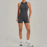 Women's Seamless Yoga Jumpsuits Sports Running Fitness Backless Sleeveless Hip-lifting One-piece Workout Gym Shorts Bodysuits