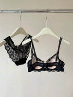 French Inspired Minimiser Bra Women Sexy Lingerie Set Large Chest Support Thin Comfort Half Cup Soft Underwire Anti Sagging