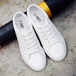New Spring and Summer with White Shoes Women Flat Leather Canvas Shoes Female White Board Shoes Casual Shoes Female 239