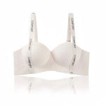 Women Push-Up Bra Seamless Underwear Letter Straps Cute Heart Print Non-wired No Rims 3/4 Cup