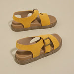 Women Sandals Summer New Solid Color Open Toe Flat Casual Slippers Buckle Fashion Outdoors Beach Sandals Sandalias De Mujer