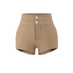 New American Style Solid Color Basic Hot Girl Sexy Hip-enhancing High-waisted Bodycon Shorts For Woman Casual Elegant Y6W8