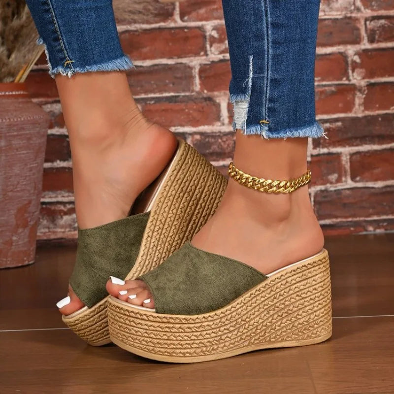 2026 New Summer Women's Sandals Peep-Toe Shoes Woman High-Heeled Platfroms Slides Women Casual Wedges for Women High Sandals