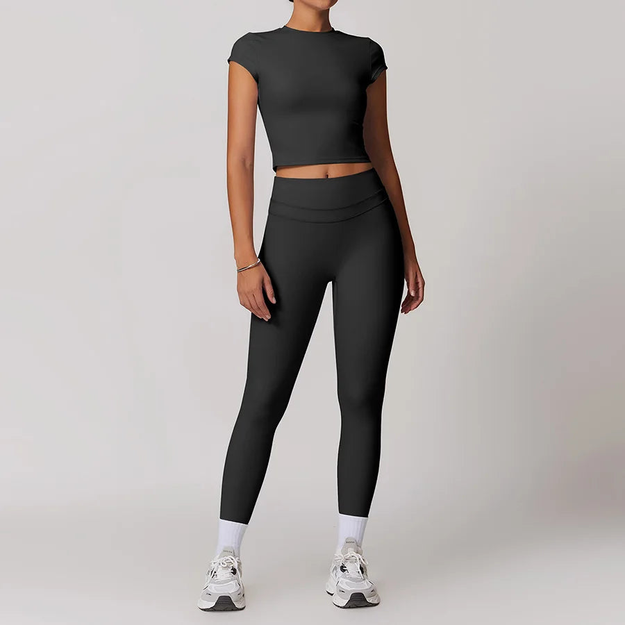 Yoga Set 2PCS Women Tracksuit Nude Feeling Workout Sets Gym Clothes Push Up Fitness Running Sportwear Sport Bra Leggings Suit