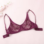 Sexy Lace Bras Transparent Ultra-Thin Sissy Lingerie Bra for Women See Through Embroidery Hollowed Out Brasserie A B C D DD Cup