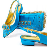 Doershow New Arrival Shoes and Bag Set African Sets 2024 Olive Nigerian Women Shoes and Matching Bags Set for wedding1-11