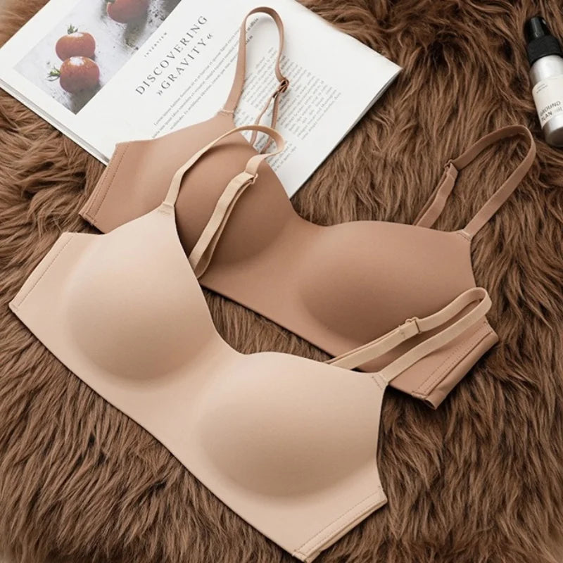 2PCS/Set Seamless Bras For Women Wireless Underwear 1/2 Cup Bra Female Wirless Sexy Lingerie Soft Padded Thin Intimates
