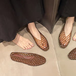 Women Crystal Jelly Shoes Girls Fashion Summer Flats Sandals V-mouth Slip-on Style Soft Sole Girls Daily Walking Driving Flats